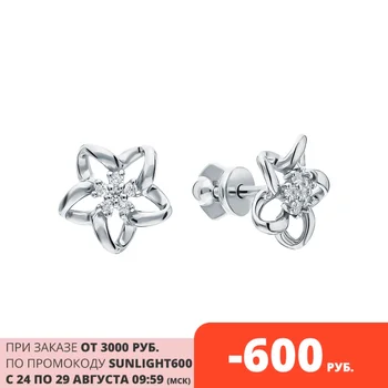 

Silver earrings with cubic zirconia sunlight sample 925 test