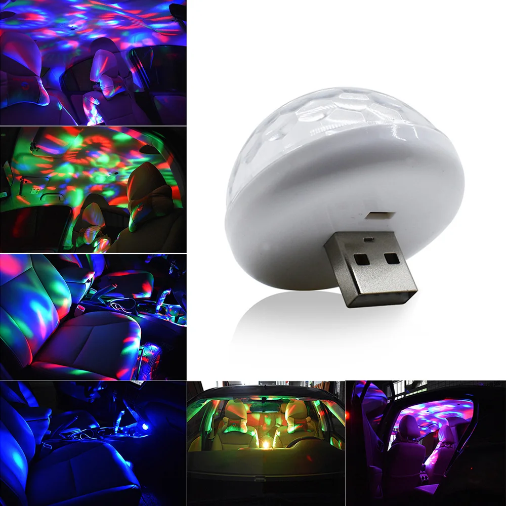 type 2 Мини USB диско-светильник светодиодный вечерние светильник s Портативный хрустальный магический шар красочный эффект сценический светильник для дома вечерние KTV год Dec - Цвет: type 2