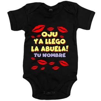 

Baby bodysuit phrase funny Oju here grandma customizable with name