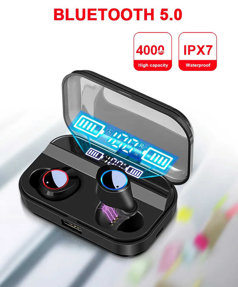 4000mAh TWS Bluetooth Earphones LED Display Wireless Bluetooth Headphone Earphone Touch Contro Waterproof Sport Headsets Earbuds (5)