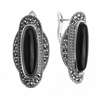 

Earrings from silver with Marcasite
