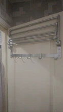 Hanger Towel-Rack Frap Silver Aluminum with Hooks F808 Wall-Mounted Surface-Towel Adjustable