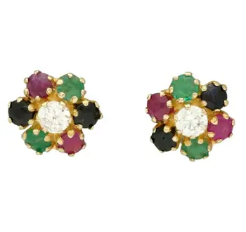 

Flower Motif Has Cubic Zirconia Earrings 01-230-EHT03