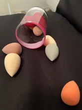 Maange10 Uds Mini Foam-Puff de polvo grande, belleza, licuadora, base correctora, crema suave, en húmedo y seco, doble uso