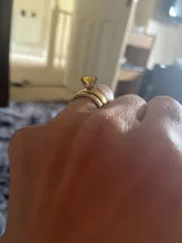 Anillo de compromiso de boda para hombre y mujer, sortija grande de acero de titanio y circón, oro de compromiso, regalo de San Valentín