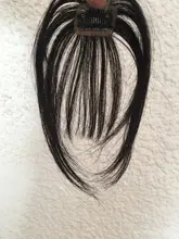 Halo Lady Beauty-flequillo de aire para mujer, cabello humano brasileño con Clip, flequillo, transparente, no remy, peluca de cabello de repuesto