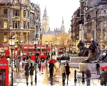 

Canvas-coloring by numbers series "palette" 30x40 "English landscape in the Rain" Red Cat x-3396