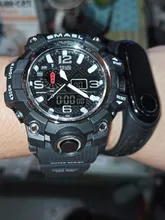 Reloj pulsera militar de hombre resistente al agua 50 m, reloj LED de cuarzo deportivo hombre, reloj deportivo para hombre 1545 S Shock