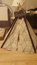 Pet Teepee Dog & Cat Bed White Canvas Dog Cute House-Portable Washable Dog Tents 