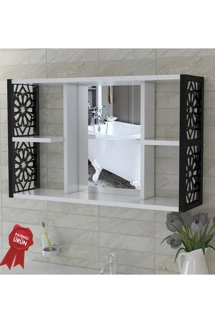 Armario de baño con espejo, mueble de pared colgante, mueble de baño  decorativo, estante organizador de baño - AliExpress