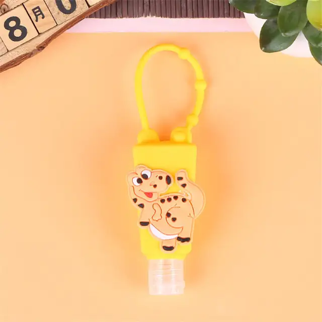 1PC 30ML Cute Cartoon Pattern Silicone Mini Empty Hand Sanitizer Holder Travel Portable Gel Holder Hangable Liquid Dispenser New 5