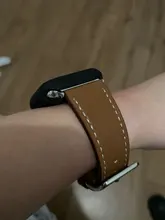 Correa de cuero de alta calidad para iWatch 40mm 44mm, correa de una sola vuelta para Apple watch 42mm 38mm Series 1 2 3 4 5 6 se