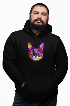 

Angemiel Wear Şaşkın Sweet Colorful Black Male Hooded Sweatshirt
