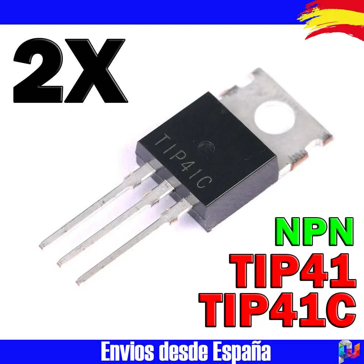 2 X Tip41 Tip41c Npn Transistor To-220 6a/100v Hf Replacement Bjt ...