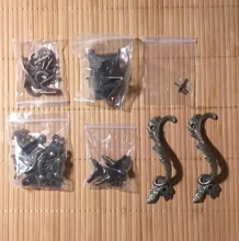 4 Uds NAIERDI antiguo Protector de esquina de bronce joyería pecho caja de madera decorativa pies pierna soporte de Metal para esquinas Hardware