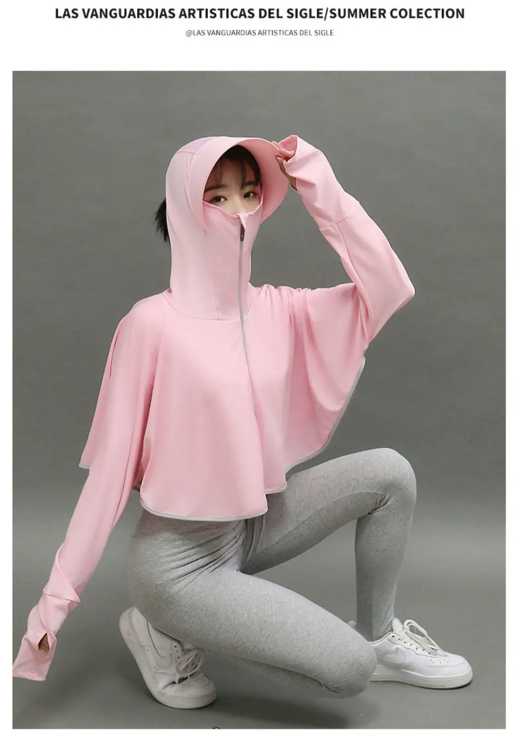 Cycling wear outdoor Sunscreen Women Sport Jacket Zipper Coat Clothes Quick Dry Running Hoodies Thumb Hole Sportwear_voghion.com