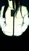Puffer Jackets Coat Streetwear Reflective Women Winter Warm Night No AS262 Loose Fluorescent