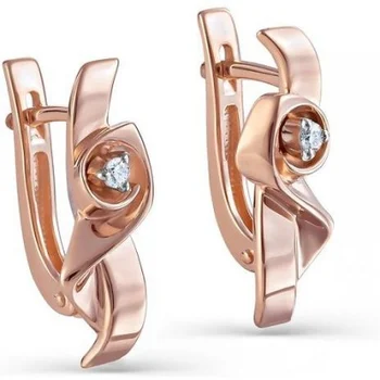 

Kabarovsky earrings with 2 diamonds in red gold