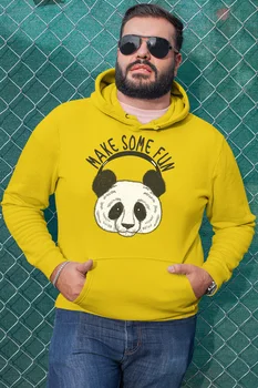 

Angemiel Wear Make Some Fun Panda Yellow Men 'S Hooded Sweatshirt