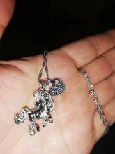 Colgante con forma de corazón de unicornio y diamantes de imitación para mujer, collar de Animal de poni, regalo de joyería