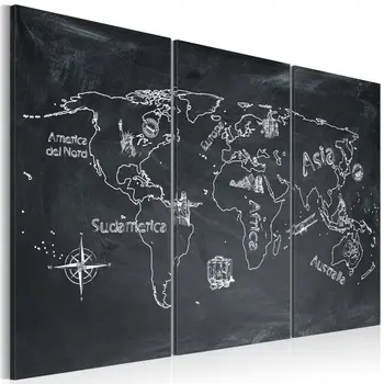 

Picture-lesson in geography (English): Triptych-60x40 cm