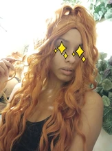 LING HANG-Peluca de cabello sintético para mujer, cabellera artificial de ondas largas, de alta temperatura, adecuada para mujeres negras y blancas