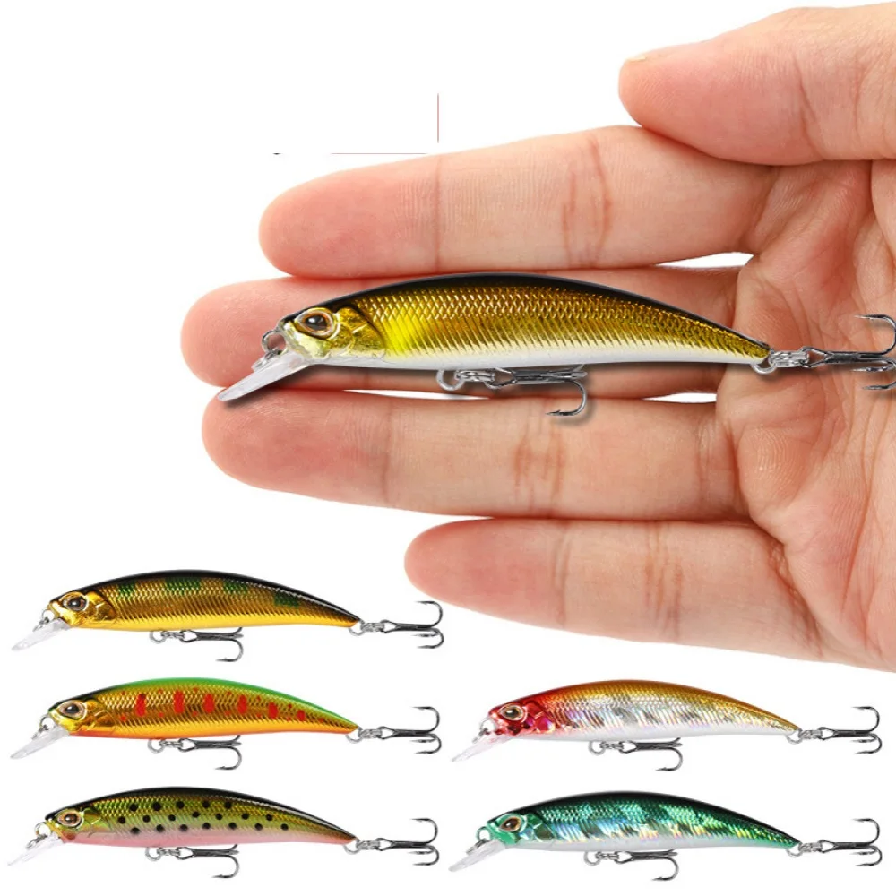 

5pcs Fishing Lures Wobbler Minnow 70cm10g 80mm12g Wobblers Vibration Deep Sinking Silicone Hard Bait Rattling Bass Tackle