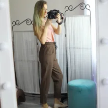 Womens Pants Trousers Harem Woolen Black High-Waist Winter Plus-Size Warm LYZCR Ankle-Length