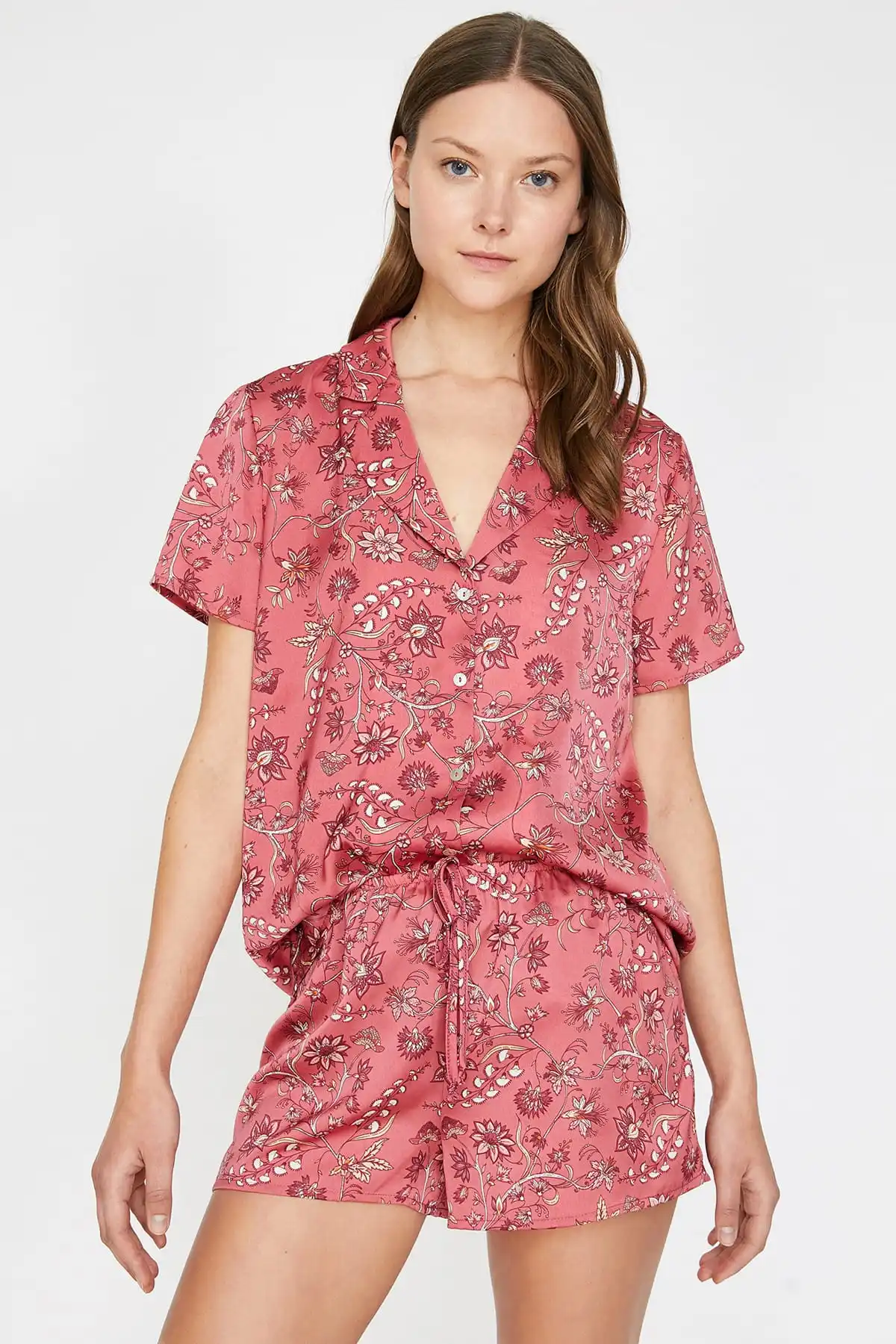

Cotton Women 'S Red Pattern Sleepwear Six