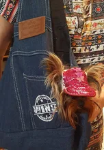 Sling Hand-Carrier-Bag Denim-Material Pet-Dog Blue Retail