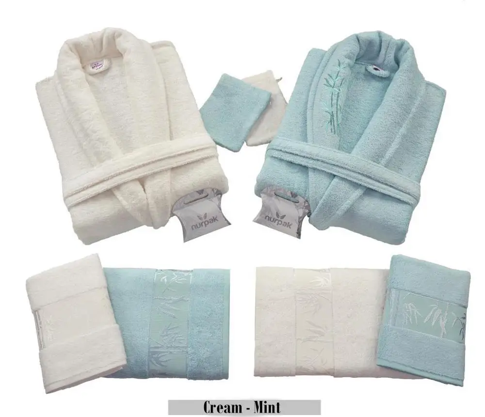 Bamboo Bathrobe Family Set 10pcs Men's Bathrobes Women's Bathrobes