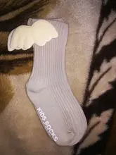 Calcetines de algodón hasta la rodilla para niñas pequeñas, de ala de Ángel, para verano y otoño