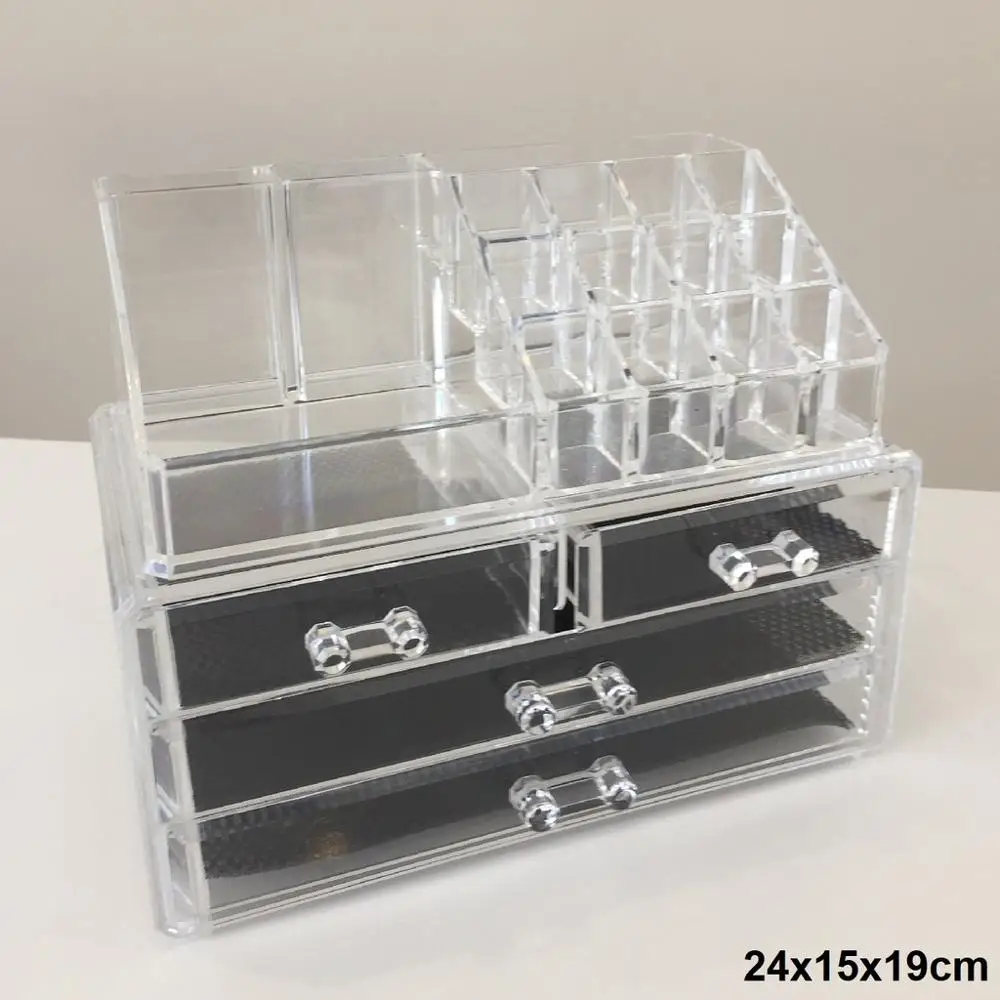 

Acrylic Makeup Organizer Drawer Box Jewelry Sundries Finishing Box Cosmetic Storage Lipstick Holders perfume display Transparent