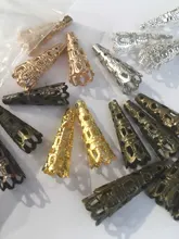 50 unids/lote Aleación de rodio Bugle cono grano tapas de cristal de dije de péndulo tapa final para la fabricación de la joyería DIY suministros hallazgos