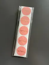 Pegatinas de papel Kraft hechas a mano con amor, etiquetas adhesivas redondas de 25mm para hornear, decoración de boda, decoración de fiesta, 50-500 Uds.