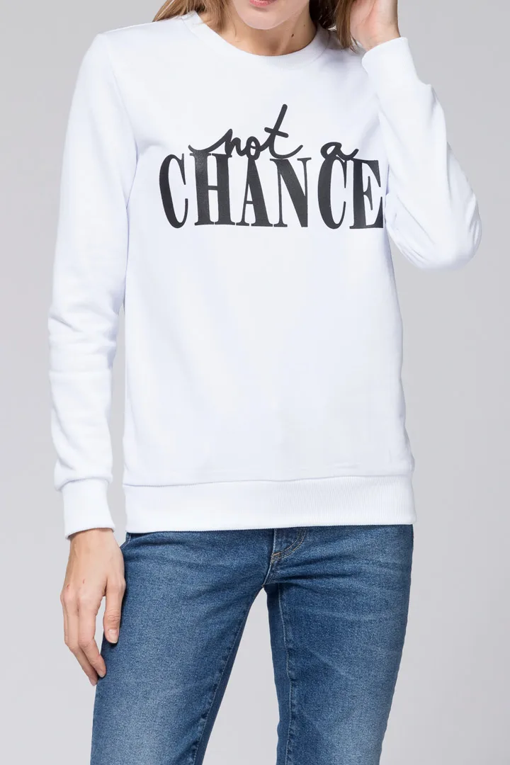 Белая толстовка с надписью CHANCE TOM FARR