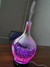 Aroma Diffuser Glass-Vase Essential-Oil Cool-Mist-Humidifier Waterless Auto Light And