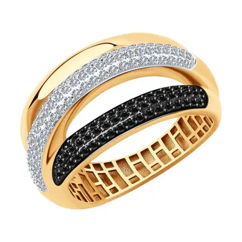 

Sokolov gold ring, fashion jewelry, 585, women's male
