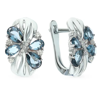 

Silver earrings with crystals and cubic zirconia sunlight sample 925