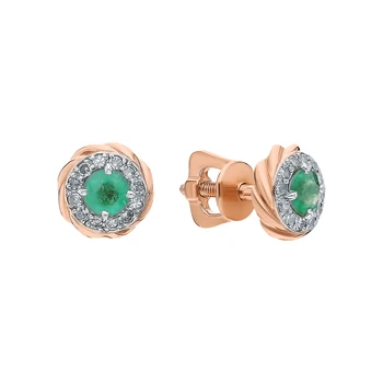 

Gold earrings with emeralds and diamonds sunlight sample 585