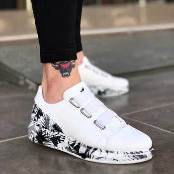 

BA0029 3 Tape Legend White Black High Sole Male Shoes. Van, chaussure, air, para, flip, cover, lace, shoelaces, loafer