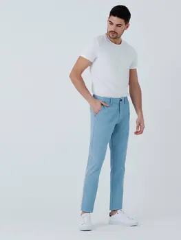 

Colins Men Slim Fit light Blue PantsStraight Legmen's trousers men's pants Trousers for men men pants, CL1049749