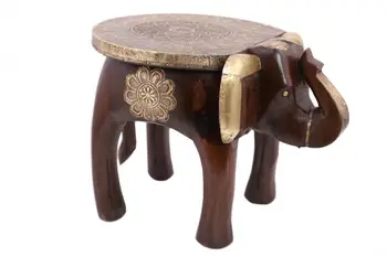 

Stool "Elephant" (wood, brass)