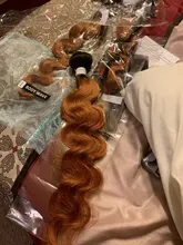 La onda del cuerpo brasileño mechones con cierre T1B/27 30 Rubio degradado marrón mechones de cabello humano postizo mechones con cierre cabello no Remy SOKU