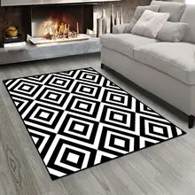 Else черно-белая плитка геометрический Nordec 3d принт Нескользящая микрофибра для гостиной современный ковер моющийся коврик