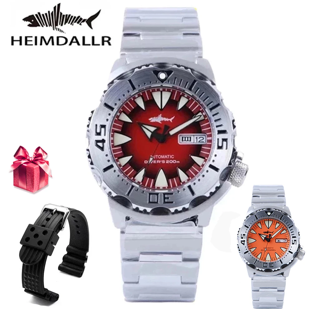 Мужские механические часы Heimdallr Sharkey Monster V2 с сапфировым циферблатом NH36A 200 м и