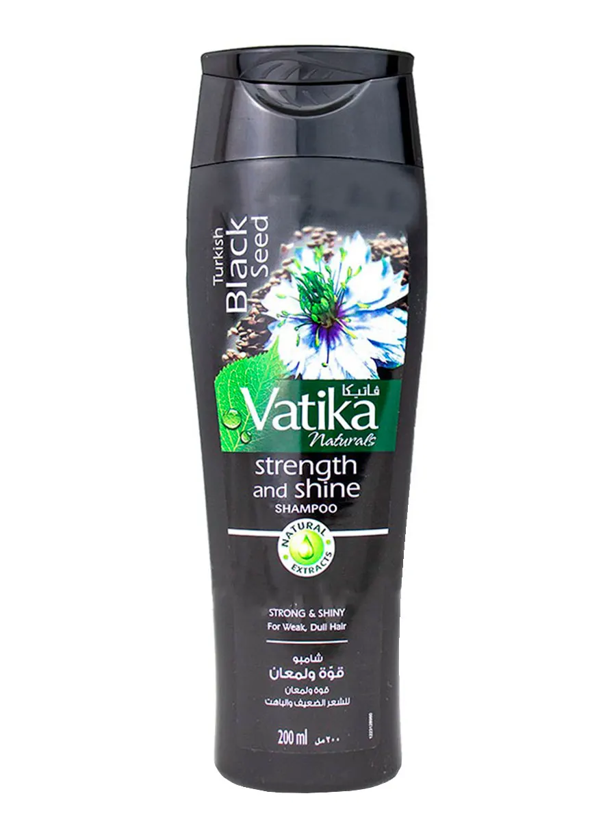Шампунь &quotVatika - Strenght&ampShine Сила и блеск&quot 200 мл (с черным тмином) | Красота здоровье