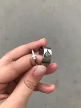 MKENDN-Anillo de avión para parejas, para piloto y vuelo, mariposa, dinosaurio, tiburón, conjunto de boda, regalo para amantes de la aviación