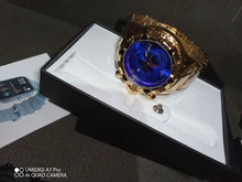 TEMEITE moda militar reloj de cuarzo de los hombres 3D esfera azul correa de acero inoxidable superior de la marca de lujo de dorado grande Dial relojes de pulsera 2021