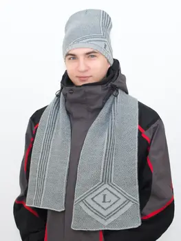 

Set of hat + scarf for Men series: Lex (winter)